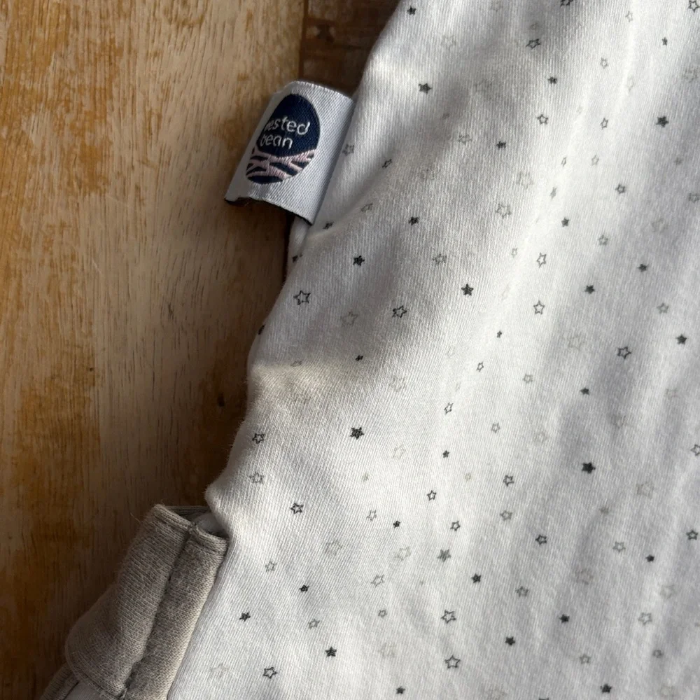 Nested Bean Cream White Sleep Sack with Subtle Dot Pattern